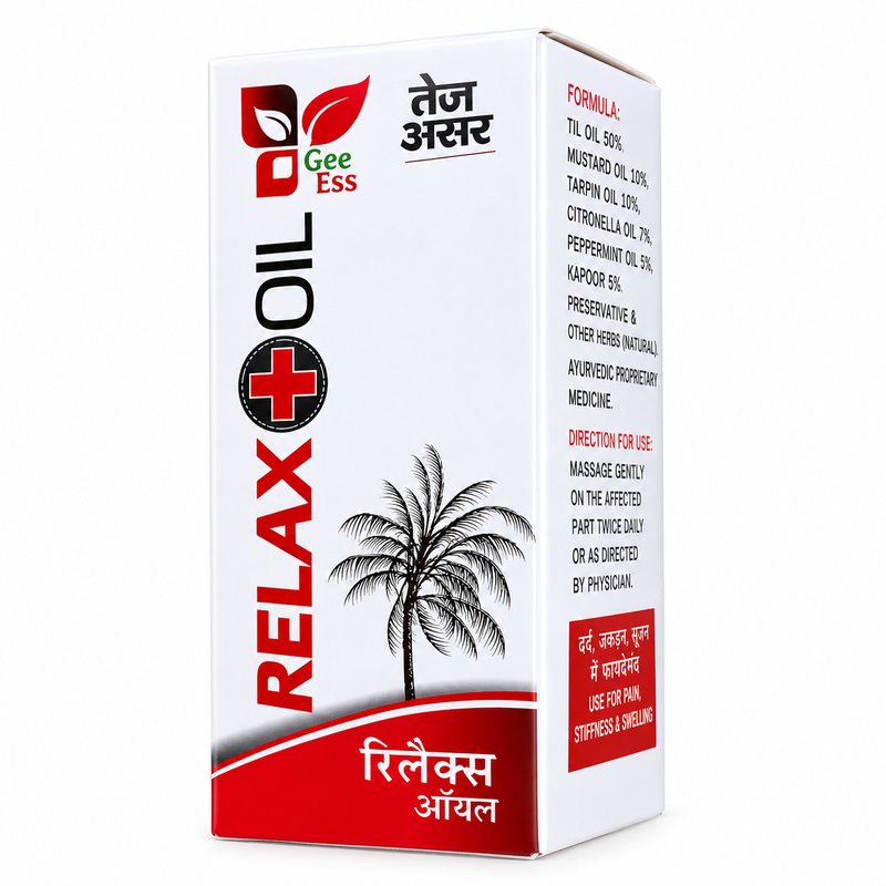 Relax Oil – Advanced Ayurvedic Pain Relief & Muscle Relaxation